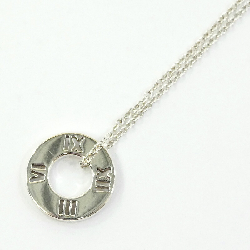 Tiffany Co Atlas Circle Pendant Necklace Silver 2399$